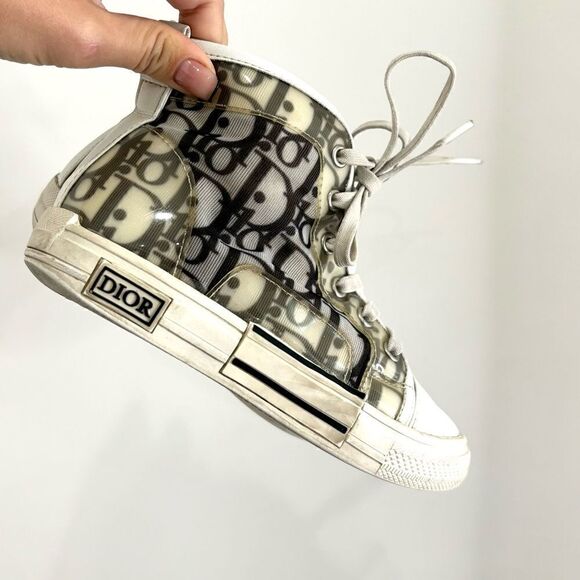 Dior Oblique Black & White B23 High Top Sneaker - Picture 10 of 14